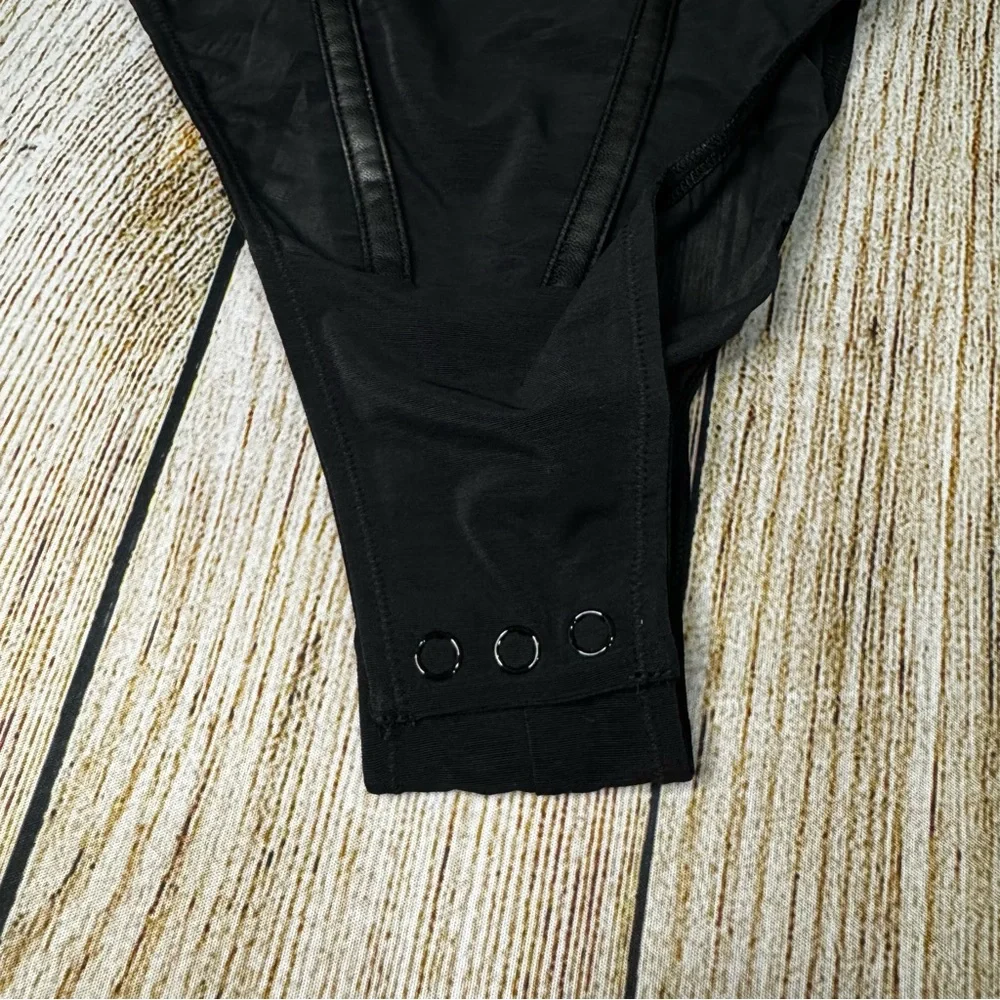 NWT Victoria's Secret Teddy Very Sexy VS Logo Balconette Faux-Leather Trim XXL